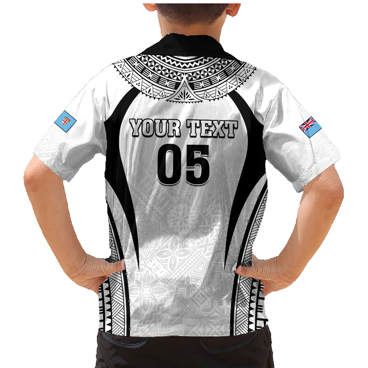 Custom Fiji Rugby Family Matching Mermaid Dress and Hawaiian Shirt Fijian Warrior White