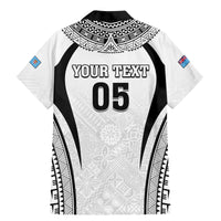 Custom Fiji Rugby Family Matching Mermaid Dress and Hawaiian Shirt Fijian Warrior White