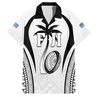 Custom Fiji Rugby Family Matching Summer Maxi Dress and Hawaiian Shirt Fijian Warrior White