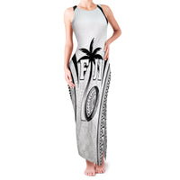 Custom Fiji Rugby Family Matching Tank Maxi Dress and Hawaiian Shirt Fijian Warrior White