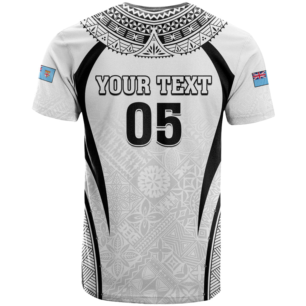 Custom Fiji Rugby T Shirt Fijian Warrior White