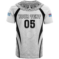 Custom Fiji Rugby T Shirt Fijian Warrior White