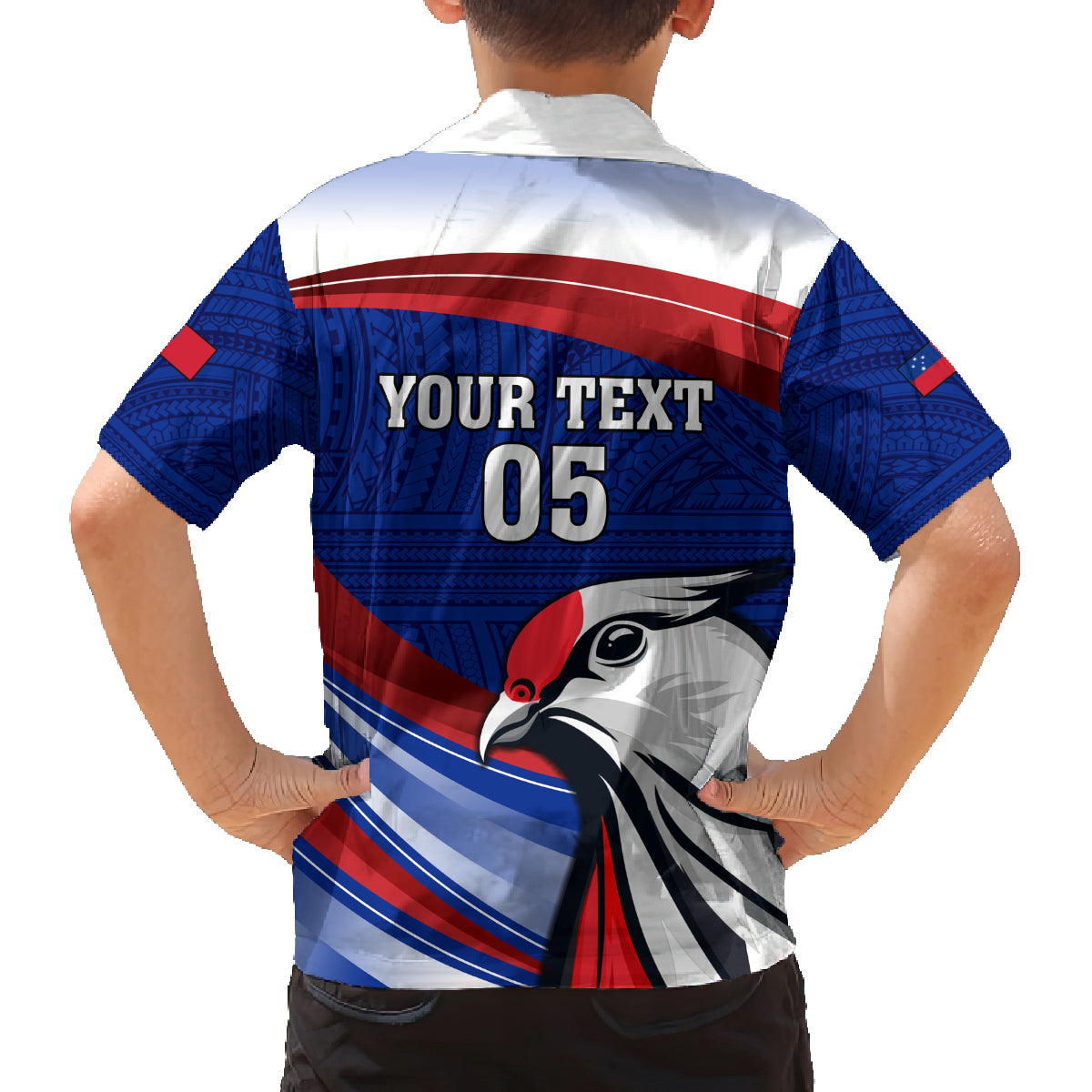 Custom Samoa Rugby Family Matching Off The Shoulder Long Sleeve Dress and Hawaiian Shirt Manuma Ptilinopus Perousii