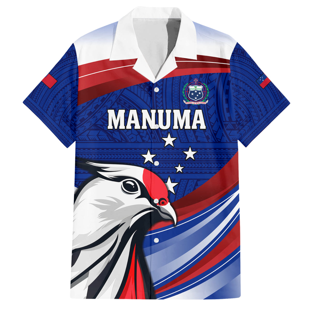 Custom Samoa Rugby Family Matching Short Sleeve Bodycon Dress and Hawaiian Shirt Manuma Ptilinopus Perousii
