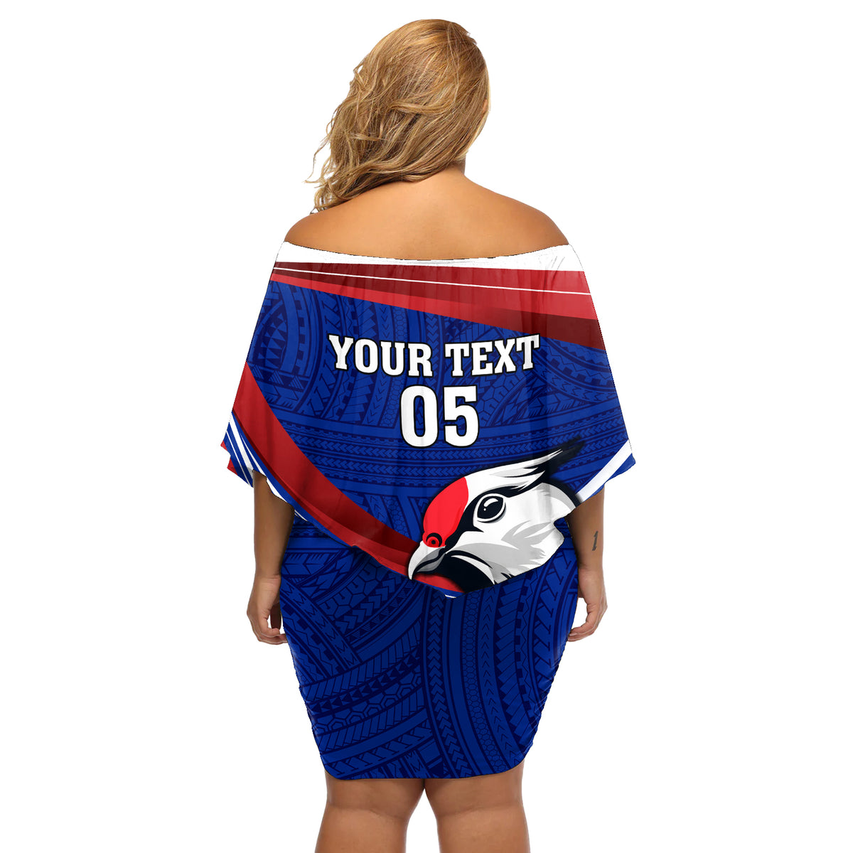 Custom Samoa Rugby Off Shoulder Short Dress Manuma Ptilinopus Perousii