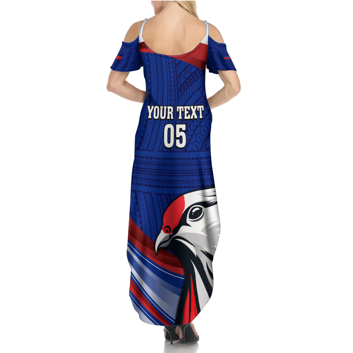 Custom Samoa Rugby Summer Maxi Dress Manuma Ptilinopus Perousii