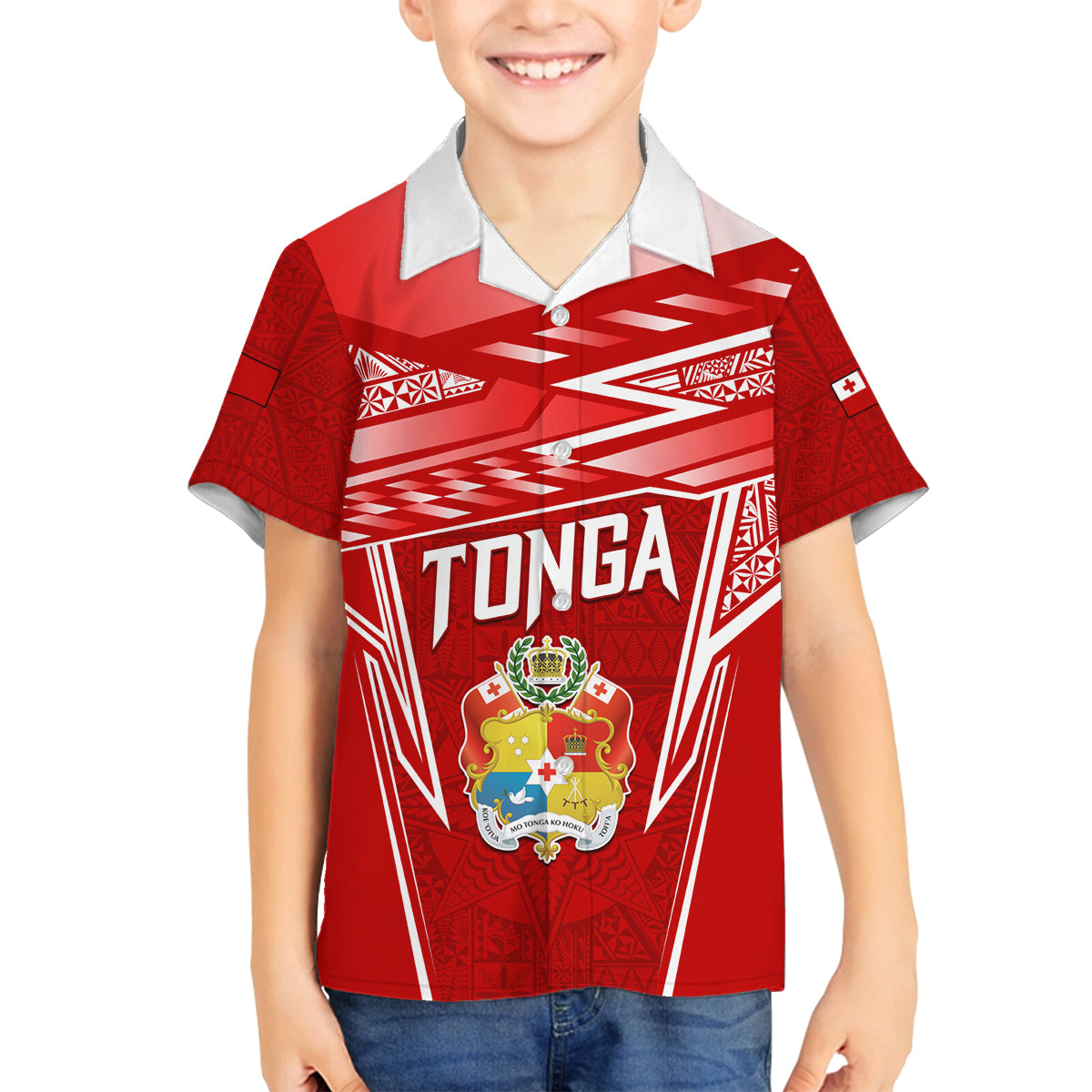 Custom Tonga Rugby Family Matching Puletasi and Hawaiian Shirt Kupesi Ngatu Pattern