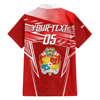 Custom Tonga Rugby Hawaiian Shirt Kupesi Ngatu Pattern