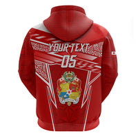 Custom Tonga Rugby Zip Hoodie Kupesi Ngatu Pattern
