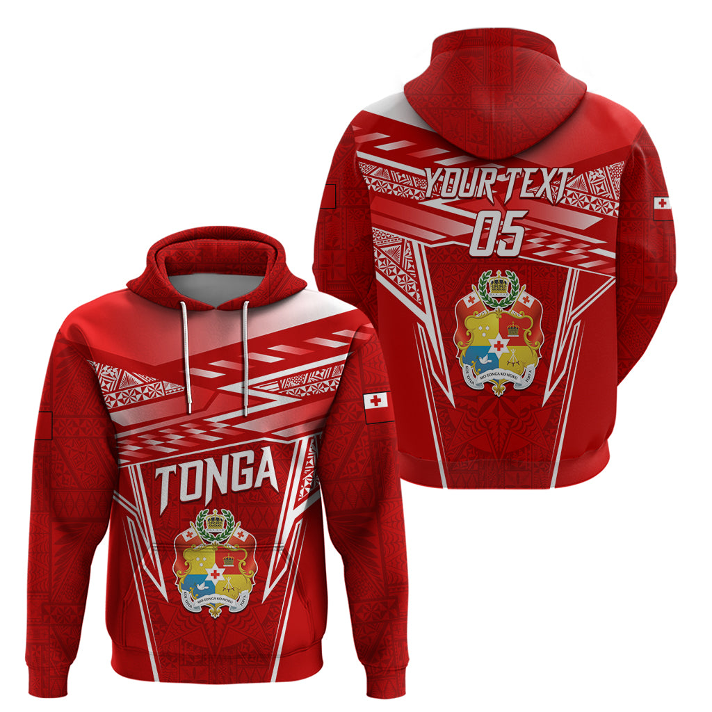 Custom Tonga Rugby Zip Hoodie Kupesi Ngatu Pattern