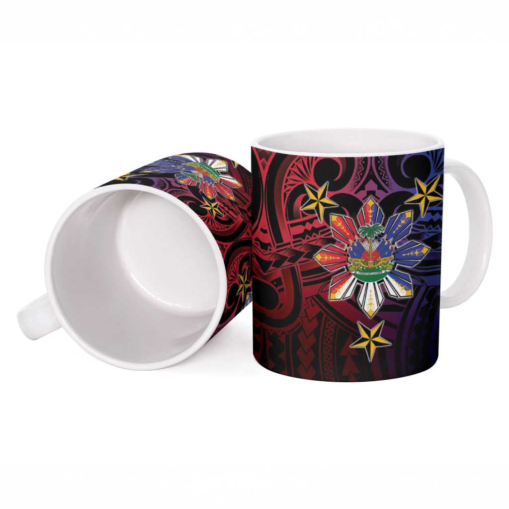 Haiti Philippines Ceramic Mug Haitian Coat Of Arms With Filipino Sun