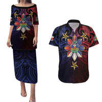 Haiti Philippines Couples Matching Puletasi and Hawaiian Shirt Haitian Coat Of Arms With Filipino Sun