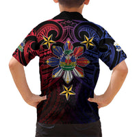 Haiti Philippines Family Matching Long Sleeve Bodycon Dress and Hawaiian Shirt Haitian Coat Of Arms With Filipino Sun