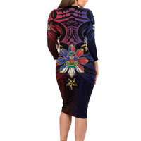 Haiti Philippines Family Matching Long Sleeve Bodycon Dress and Hawaiian Shirt Haitian Coat Of Arms With Filipino Sun