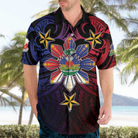 Haiti Philippines Hawaiian Shirt Haitian Coat Of Arms With Filipino Sun