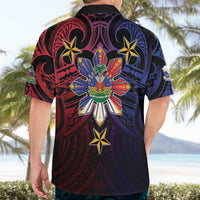 Haiti Philippines Hawaiian Shirt Haitian Coat Of Arms With Filipino Sun