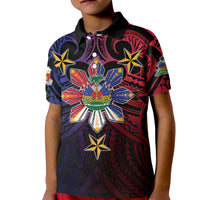 Haiti Philippines Kid Polo Shirt Haitian Coat Of Arms With Filipino Sun