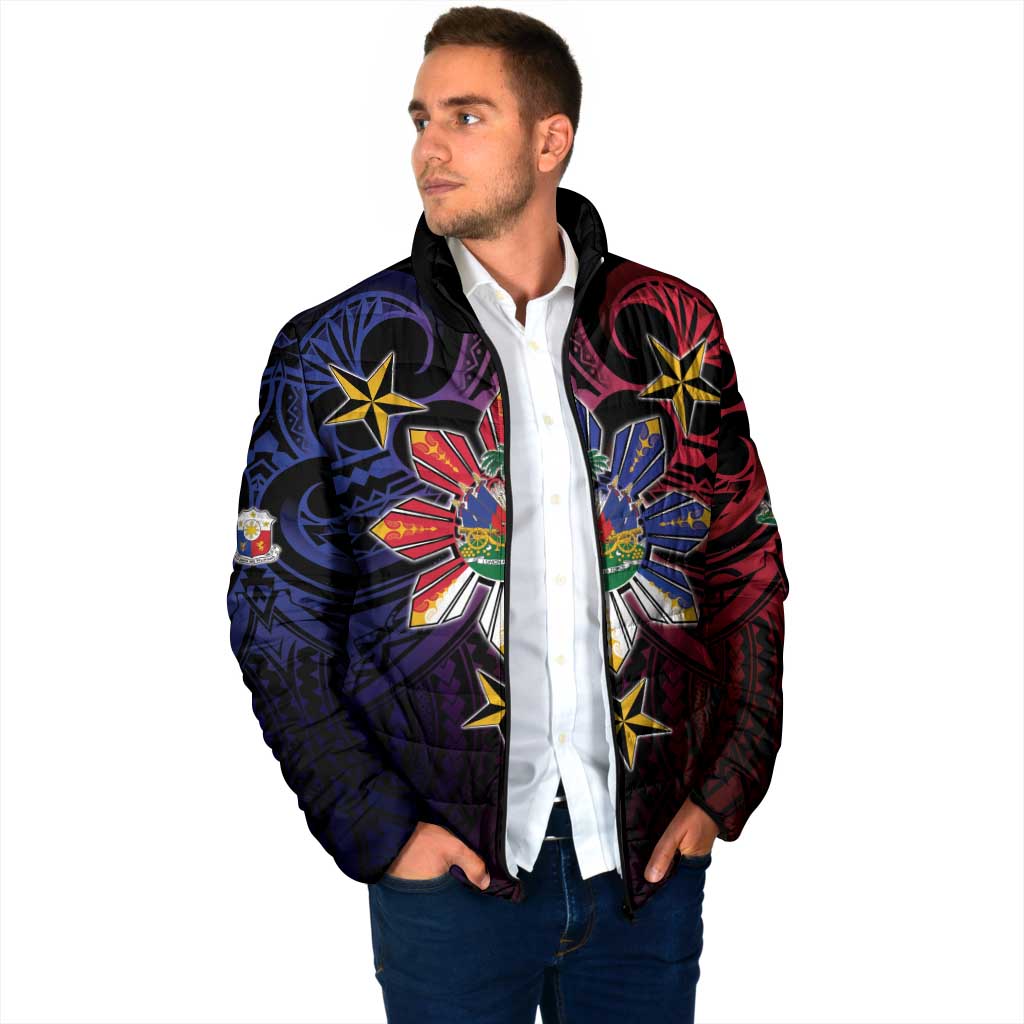 Haiti Philippines Padded Jacket Haitian Coat Of Arms With Filipino Sun