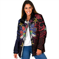 Haiti Philippines Padded Jacket Haitian Coat Of Arms With Filipino Sun