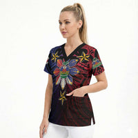 Haiti Philippines Scrub Top Haitian Coat Of Arms With Filipino Sun
