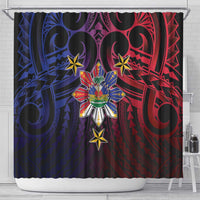Haiti Philippines Shower Curtain Haitian Coat Of Arms With Filipino Sun