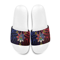 Haiti Philippines Slide Sandals Haitian Coat Of Arms With Filipino Sun LT05 Black - Polynesian Pride