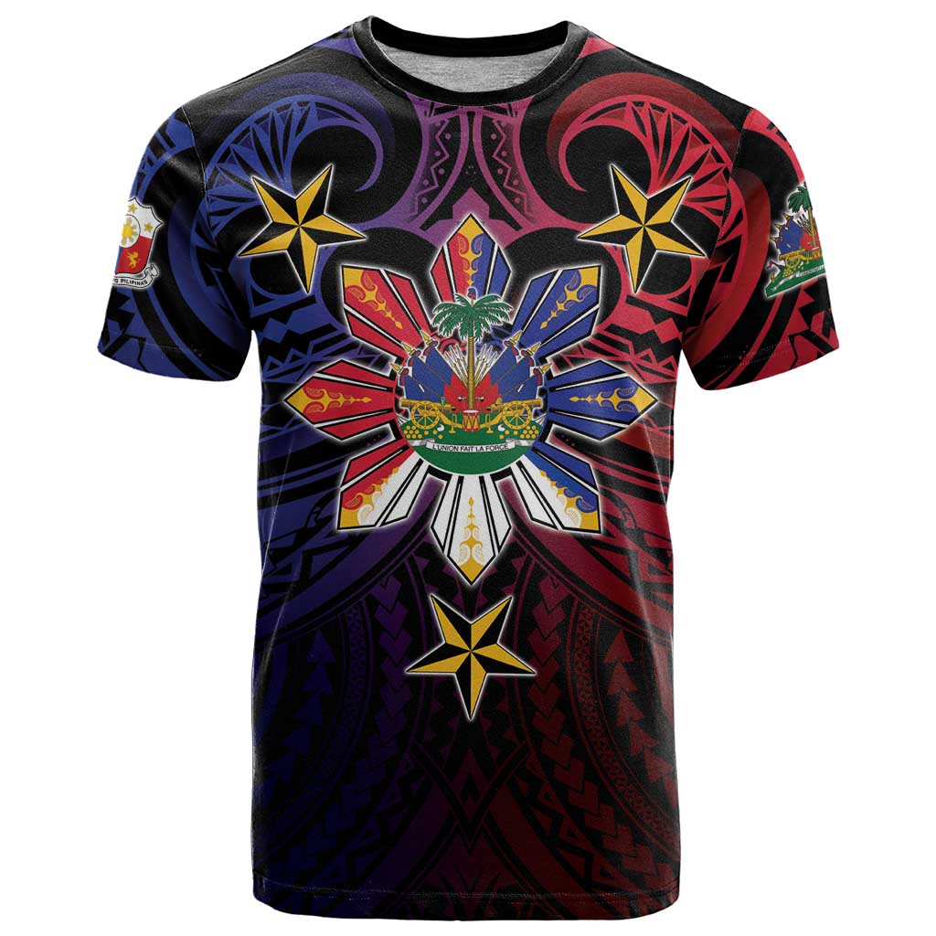 Haiti Philippines T Shirt Haitian Coat Of Arms With Filipino Sun