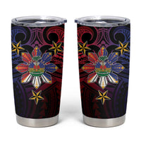 Haiti Philippines Tumbler Cup Haitian Coat Of Arms With Filipino Sun LT05 Black - Polynesian Pride
