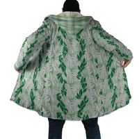 Hawaii Ti Leaf Maile Tuberose Lei Cloak With Hanalei Leaf Green