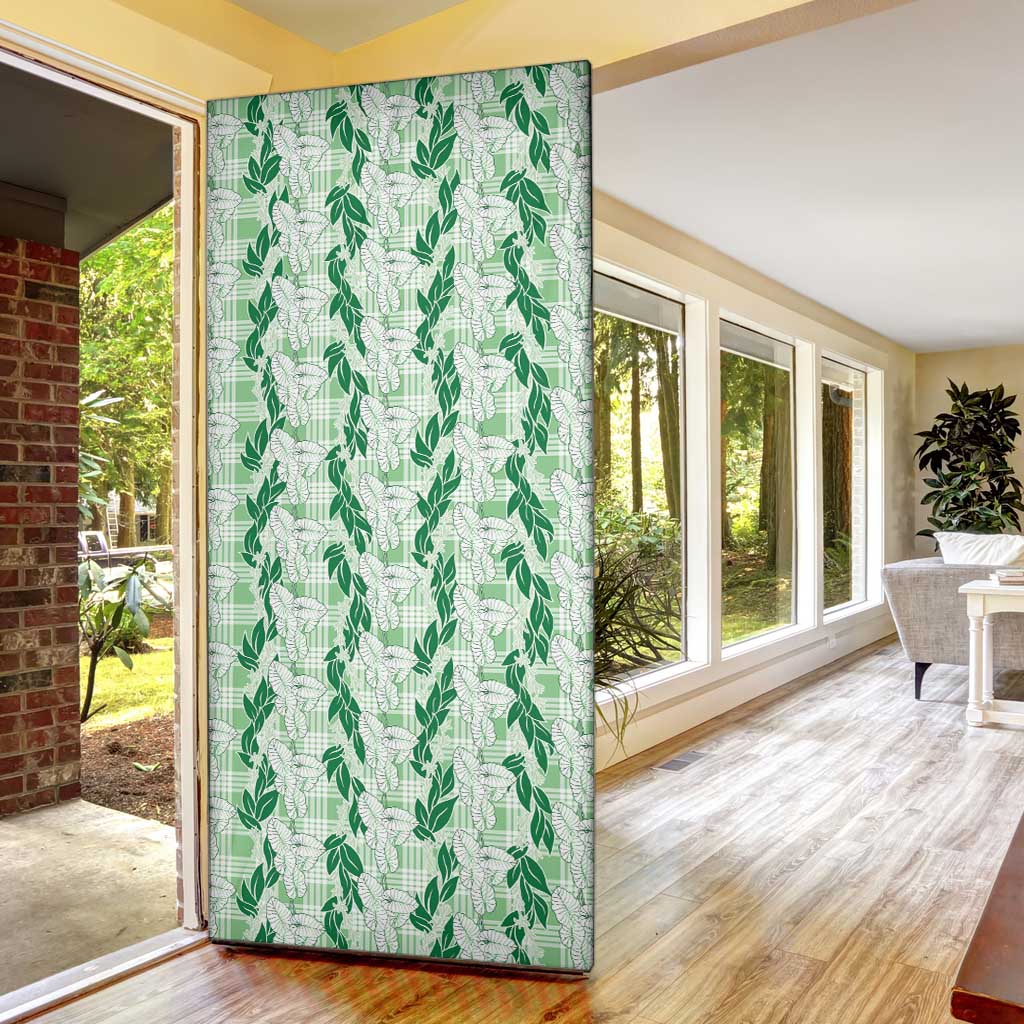 Hawaii Ti Leaf Maile Tuberose Lei Door Cover With Hanalei Leaf Green LT05 - Polynesian Pride