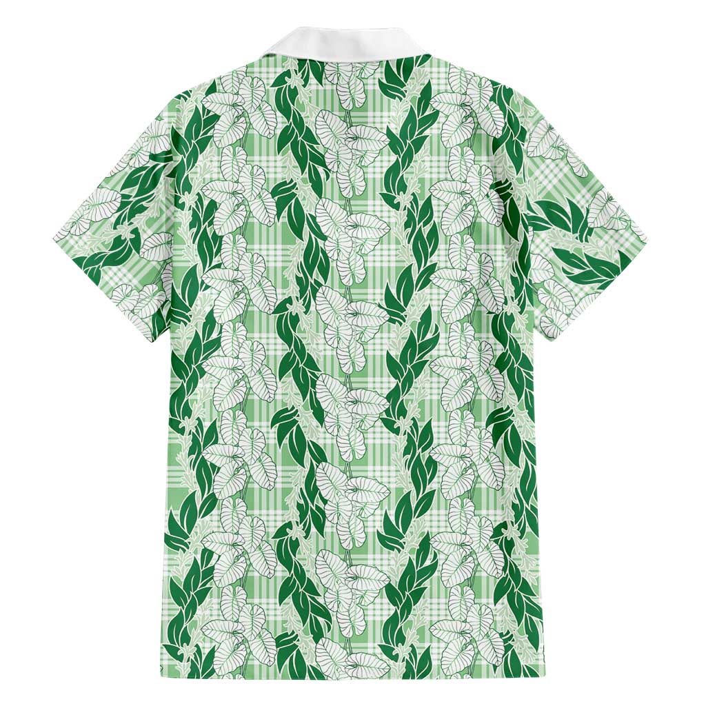 Hawaii Ti Leaf Maile Tuberose Lei Family Matching Puletasi and Hawaiian Shirt With Hanalei Leaf Green LT05 - Polynesian Pride