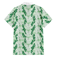 Hawaii Ti Leaf Maile Tuberose Lei Family Matching Puletasi and Hawaiian Shirt With Hanalei Leaf Green LT05 - Polynesian Pride