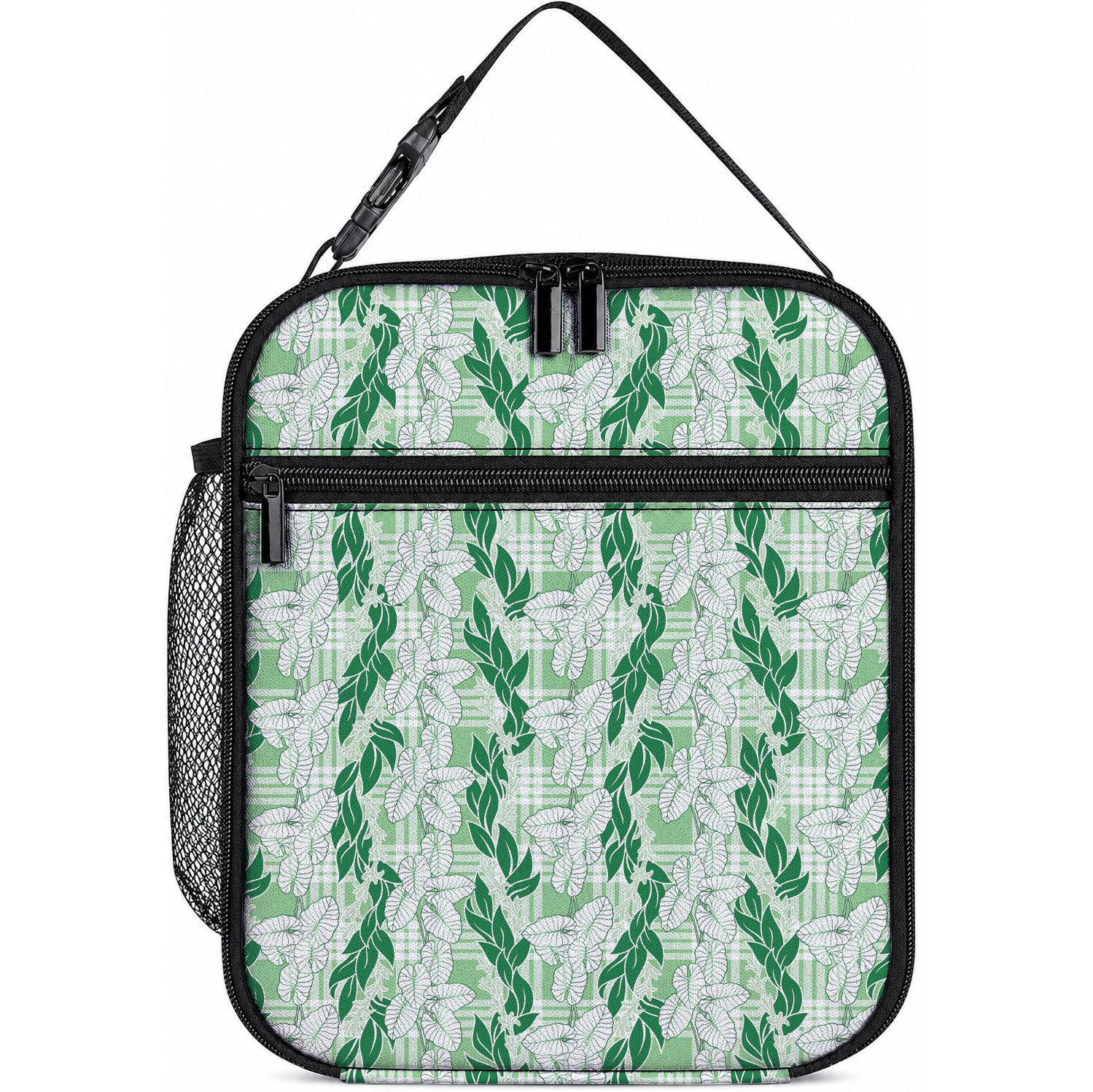 Hawaii Ti Leaf Maile Tuberose Lei Lunch Bag With Hanalei Leaf Green