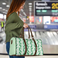 Hawaii Ti Leaf Maile Tuberose Lei Travel Bag With Hanalei Leaf Green