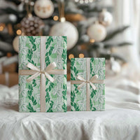 Hawaii Ti Leaf Maile Tuberose Lei Wrapping Paper With Hanalei Leaf Green