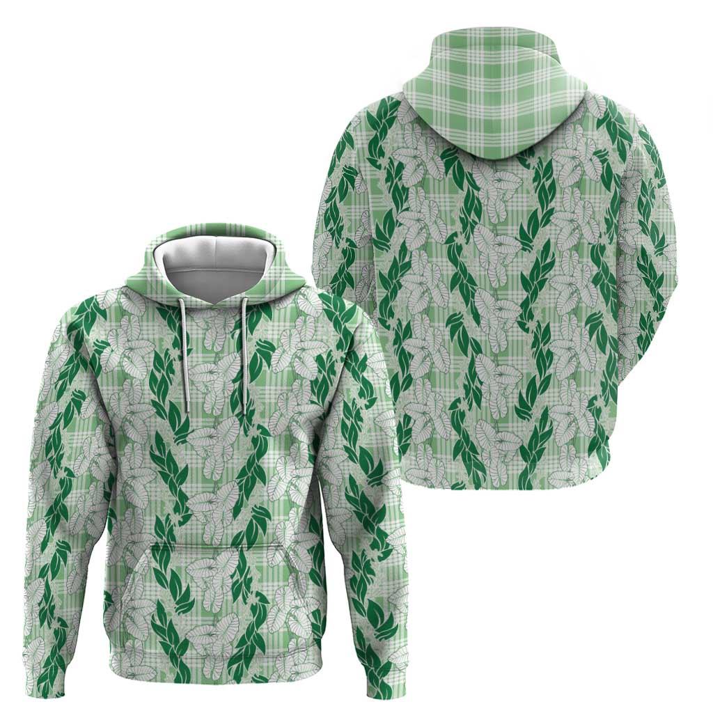 Hawaii Ti Leaf Maile Tuberose Lei Zip Hoodie With Hanalei Leaf Green LT05 - Polynesian Pride