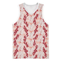 Hawaii Ti Leaf Maile Tuberose Lei Basketball Jersey With Hanalei Leaf Red