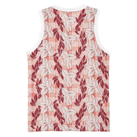 Hawaii Ti Leaf Maile Tuberose Lei Basketball Jersey With Hanalei Leaf Red