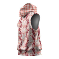 Hawaii Ti Leaf Maile Tuberose Lei Sleeveless Hoodie With Hanalei Leaf Red