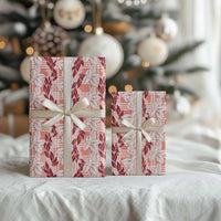 Hawaii Ti Leaf Maile Tuberose Lei Wrapping Paper With Hanalei Leaf Red
