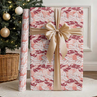 Hawaii Ti Leaf Maile Tuberose Lei Wrapping Paper With Hanalei Leaf Red