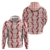 Hawaii Ti Leaf Maile Tuberose Lei Zip Hoodie With Hanalei Leaf Red LT05 - Polynesian Pride