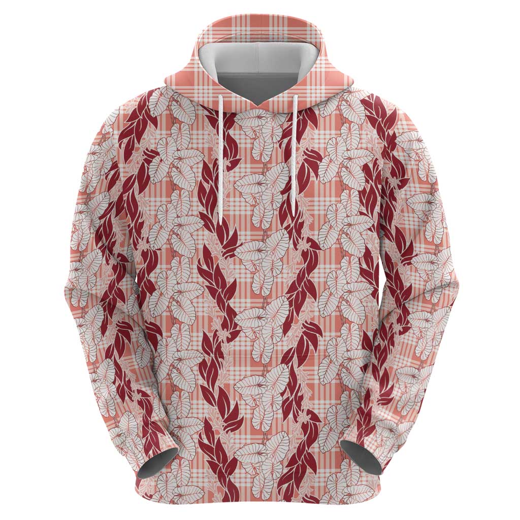 Hawaii Ti Leaf Maile Tuberose Lei Zip Hoodie With Hanalei Leaf Red LT05 - Polynesian Pride