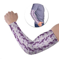 Hawaii Ti Leaf Maile Tuberose Lei Arm Sleeves With Hanalei Leaf Purple