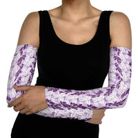 Hawaii Ti Leaf Maile Tuberose Lei Arm Sleeves With Hanalei Leaf Purple