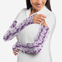 Hawaii Ti Leaf Maile Tuberose Lei Arm Sleeves With Hanalei Leaf Purple