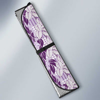 Hawaii Ti Leaf Maile Tuberose Lei Auto Sun Shade With Hanalei Leaf Purple