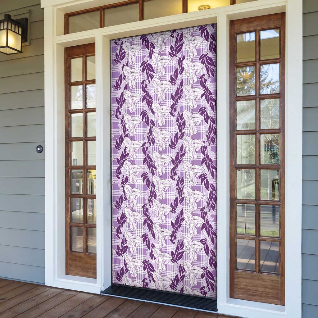 Hawaii Ti Leaf Maile Tuberose Lei Door Cover With Hanalei Leaf Purple LT05 - Polynesian Pride