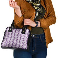 Hawaii Ti Leaf Maile Tuberose Lei Shoulder Handbag With Hanalei Leaf Purple LT05 - Polynesian Pride