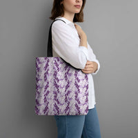 Hawaii Ti Leaf Maile Tuberose Lei Tote Bag With Hanalei Leaf Purple LT05 - Polynesian Pride